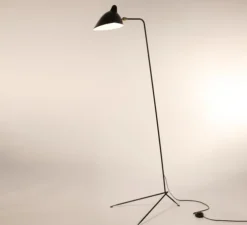 Lampadaire, droit , noir, H160cm - Serge Mouille