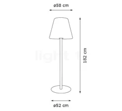 Lampadaire|Lampe*Fatboy Lampadaire, Edison the Giant, gris souris, LED, IP 55, Ø58cm, H182cm - gris clair