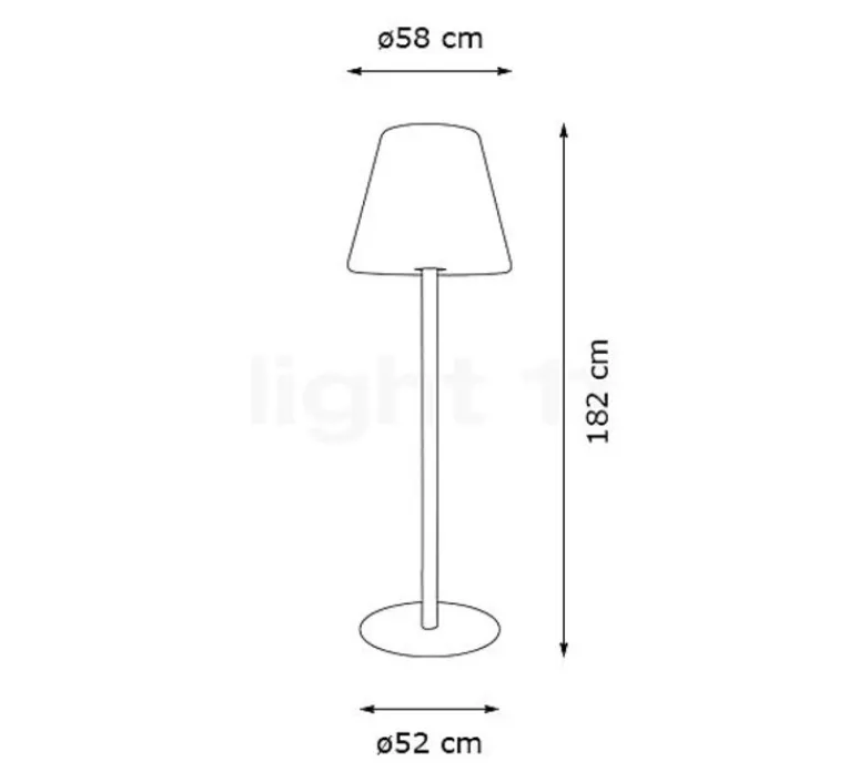 Lampadaire|Lampe*Fatboy Lampadaire, Edison the Giant, gris souris, LED, IP 55, Ø58cm, H182cm - gris clair