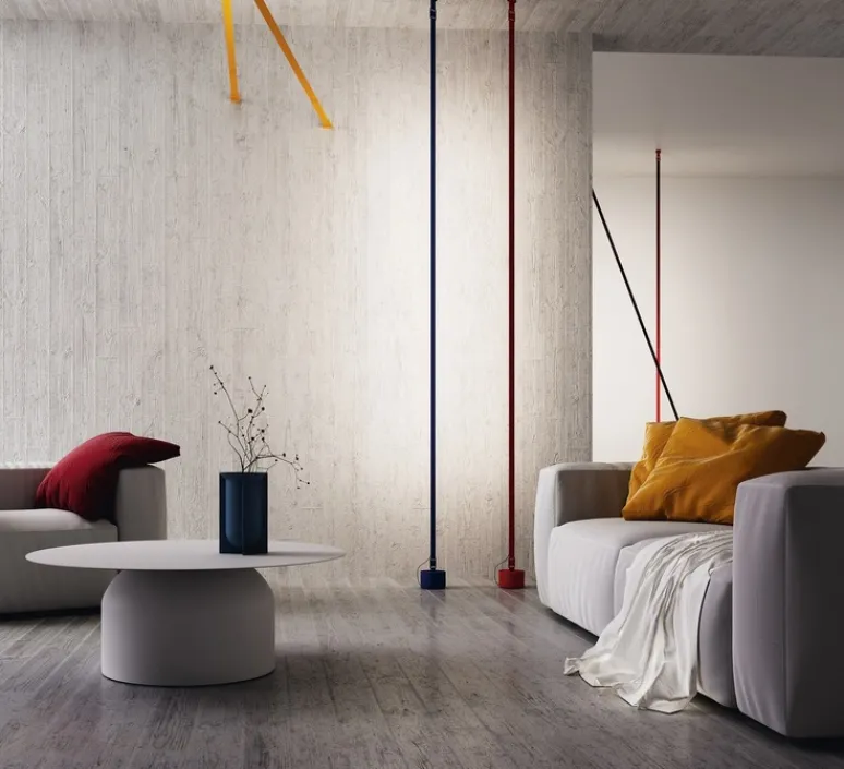 Lampadaire*Martinelli Luce Lampadaire, Elastica, , IP40, LED, dim, 2700K, 2662 lm, L3,5cm, H300cm - bleu