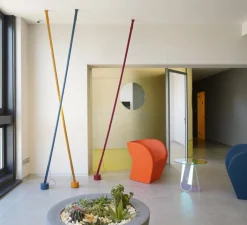 Lampadaire*Martinelli Luce Lampadaire, Elastica, , IP40, LED, dim, 2700K, 2662 lm, L3,5cm, H300cm - bleu