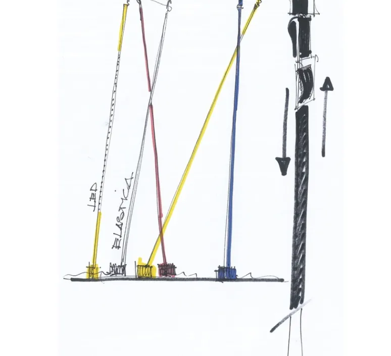 Lampadaire*Martinelli Luce Lampadaire, Elastica, , IP40, LED, dim, 2700K, 2662 lm, L3,5cm, H300cm - Ocre