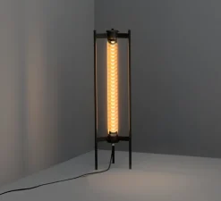 Lampadaire, Elgar Floor 700, laiton, noir, LED, dim, 2700K, 700 lm, Ø24cm, H86cm - Sammode