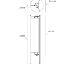 Lampadaire, Elgar Floor 700, laiton, noir, LED, dim, 2700K, 700 lm, Ø24cm, H86cm - Sammode