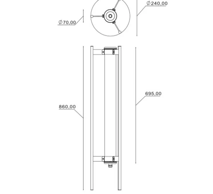 Lampadaire, Elgar Floor 700, laiton, noir, LED, dim, 2700K, 700 lm, Ø24cm, H86cm - Sammode