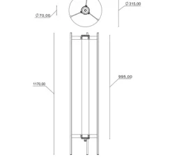 Lampadaire, Elgar Floor 1000, laiton, noir, LED, dim, 2700K, 1050 lm, Ø31,5cm, H117cm - Sammode