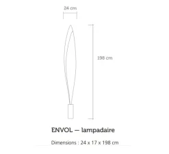 Lampadaire, ENVOL, blanc, H198cm - Celine-Wright