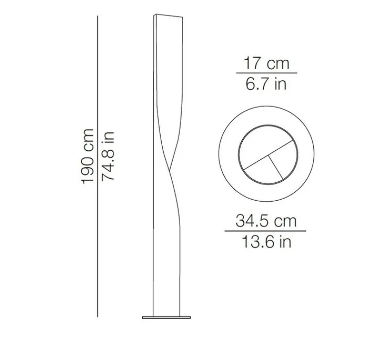 Lampadaire*KDLN Lampadaire, Evita floor, , LED, 2700K, 6000lm, Ø34,5cm, H190cm - gris perle