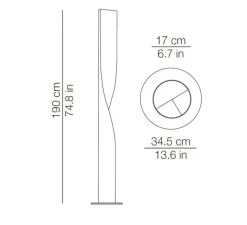 Lampadaire*KDLN Lampadaire, Evita floor, , LED, 2700K, 6000lm, Ø34,5cm, H190cm - noir