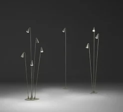 Lampadaire*Vibia Lampadaire extérieur,Brisa, laqué oxydé mat, IP65,LED, 2700K, 598lm, Ø22cm, H99.5cm - kaki