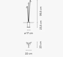 Lampadaire*Vibia Lampadaire extérieur,Brisa, laqué oxydé mat, IP65,LED, 2700K, 598lm, Ø22cm, H99.5cm - kaki