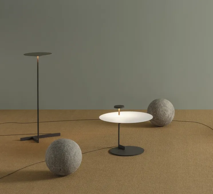 Lampadaire, Flat 5950, blanc, LED, dim, 2700K, 1200 lm, Ø55cm, H43cm - Vibia