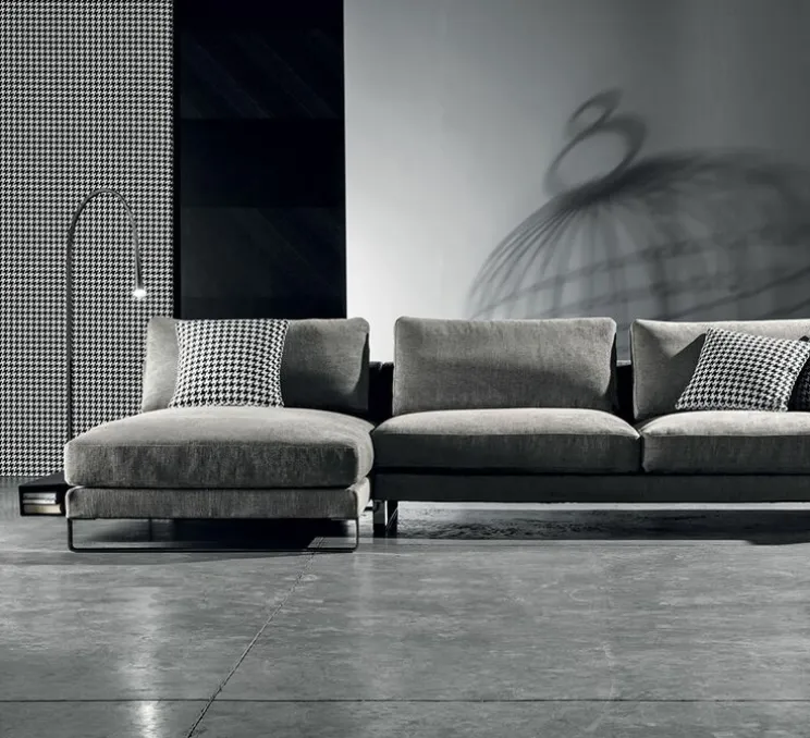 Lampadaire, Flexiled, cuir marron foncé, LED, dim, 2700K, 800 lm, Ø37cm, H203cm - Contardi