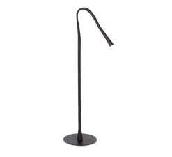 Lampadaire, Flexiled, cuir marron foncé, LED, dim, 2700K, 800 lm, Ø37cm, H203cm - Contardi