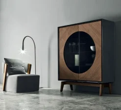 Lampadaire*Contardi Lampadaire, Flexiled, , LED, dim, 2700K, 800 lm, Ø37cm, H203cm - cuir noir