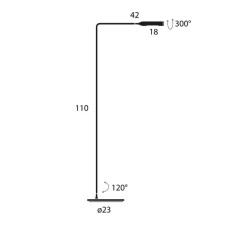 Lampadaire, Flo, Black Soft Touch, LED, dim, 2700K, 302 lm, L42cm, H110cm - Lumina