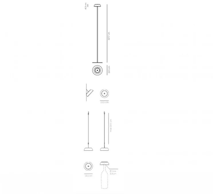 Lampadaire, Float, blanc, IP55, Ø13,5cm, H117,7cm - Axolight