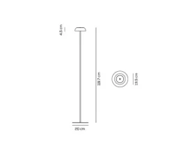 Lampadaire*Axolight Lampadaire, Float, , IP55, LED, dim, 2700K, 200 lm, Ø20cm, H119,7cm - bleu et blanc