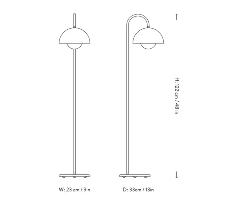 Lampadaire, Flowerpot VP12, bleu cobalt, L23cm, H122cm - Andtradition