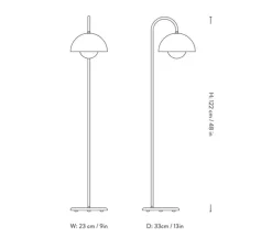 Lampadaire*Andtradition Lampadaire, Flowerpot VP12, , L23cm, H122cm - gris beige
