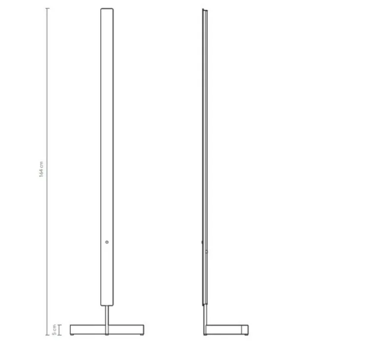 Lampadaire*Anour Lampadaire, F-Model, , LED, dim, 2700K, 2050 lm, L37cm, H164cm - acier inoxydable