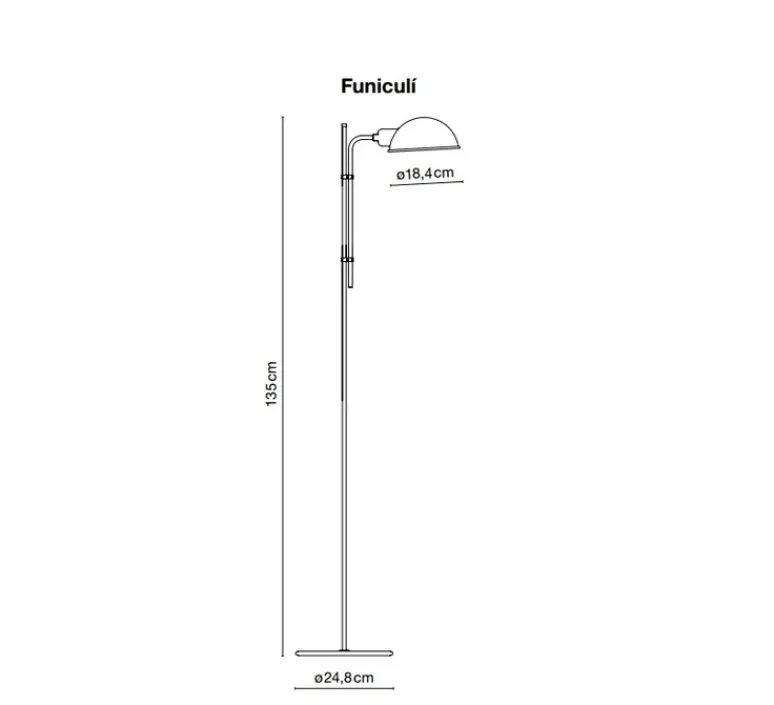 Lampadaire*Marset Lampadaire, Funiculi, , L24,8cm, H135cm- blanc cassé