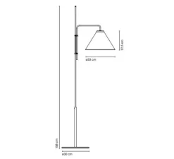 Lampadaire, Funiculi Fabric, noir, sable, LED, H158cm - Marset