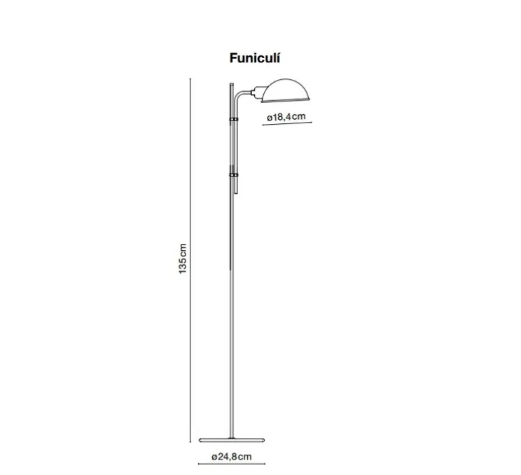 Lampadaire, Funiculi, gris, L24,8cm, H135cm - Marset