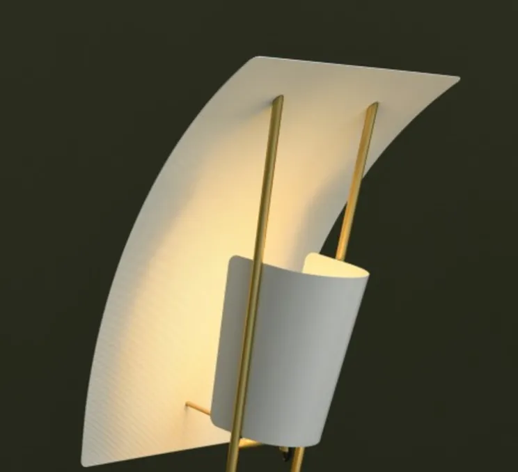 Lampadaire, G30, blanc, dimmable, Ø43cm, H155cm - Sammode