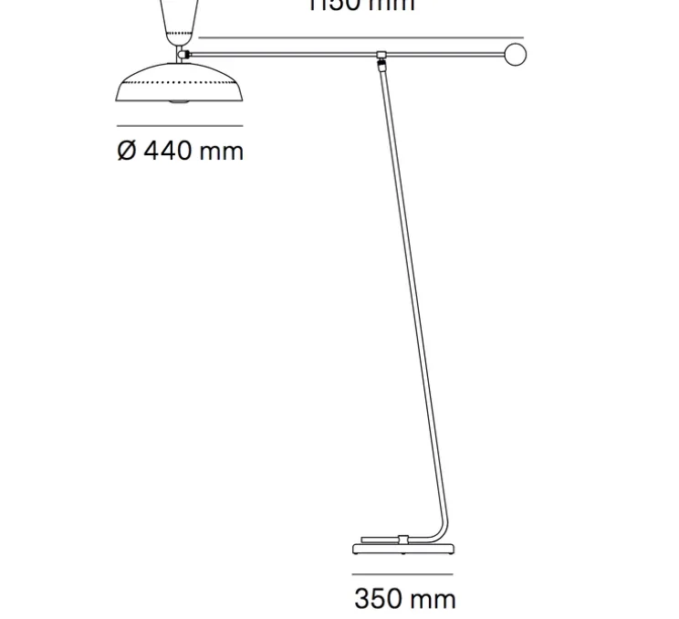 Lampadaire, G1 Guariche Large, craie, L115cm, H175cm - Sammode