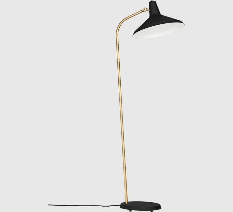 Lampadaire, G10, noir et laiton, Ø26,5cm, H140cm - Gubi