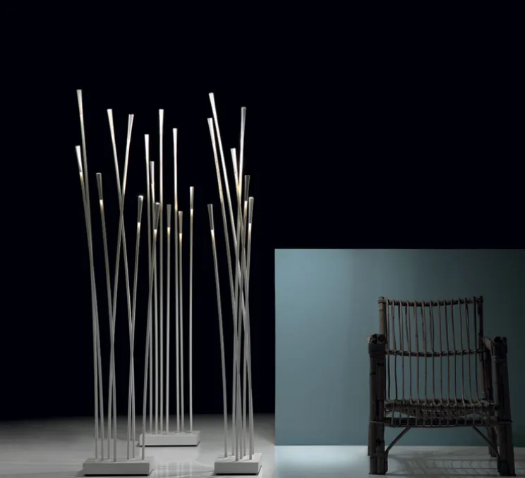 Lampadaire, Giunco F14 7 LED, blanc, LED, L30cm, H180cm - Fabbian