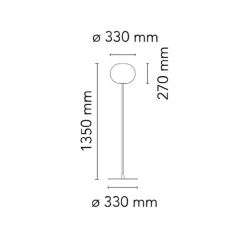 Lampadaire, Glo-Ball Floor 1, blanc et argent, Ø33cm, H135cm - Flos