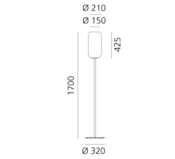 Lampadaire*Artemide Lampadaire, Gople floor, , L21cm, H170cm, LED, 3000K - blanc