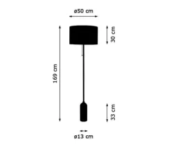 Lampadaire, Gravity, noir marbre, blanc, Ø50cm, H169cm - Gubi