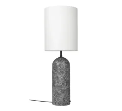 Lampadaire, Gravity XL, marbre gris et blanc, Ø20cm, H130cm - Gubi