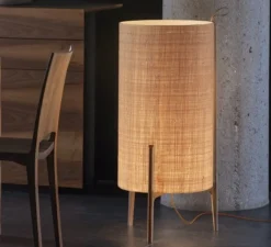 Lampadaire*Carpyen Lampadaire, Greta, chêne, fibre, Ø40cm, H90cm - chêne, fibre naturelle