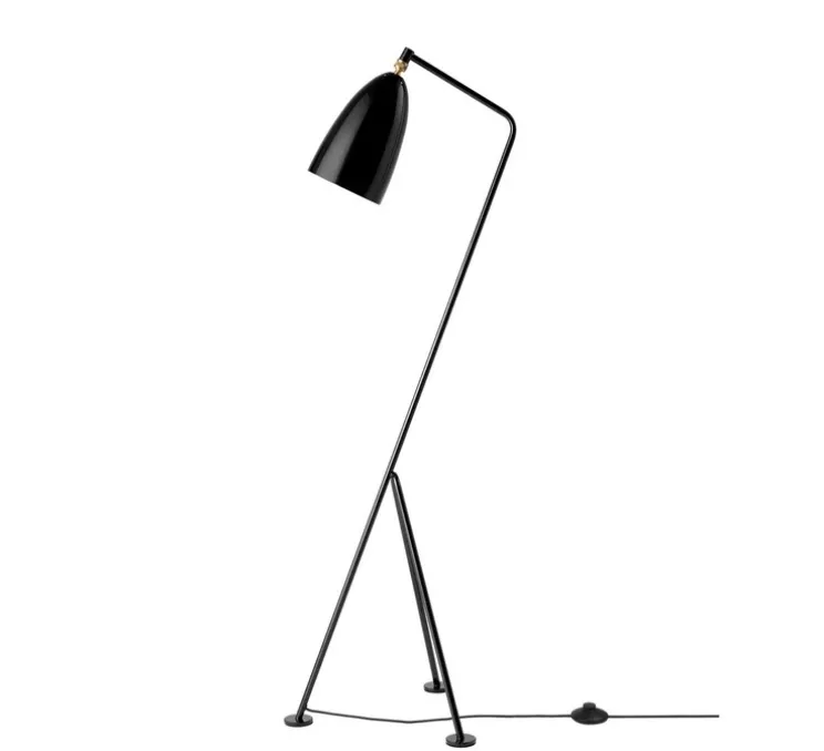 Lampadaire, Gräshoppa, noir brillant, L39cm, H132cm - Gubi