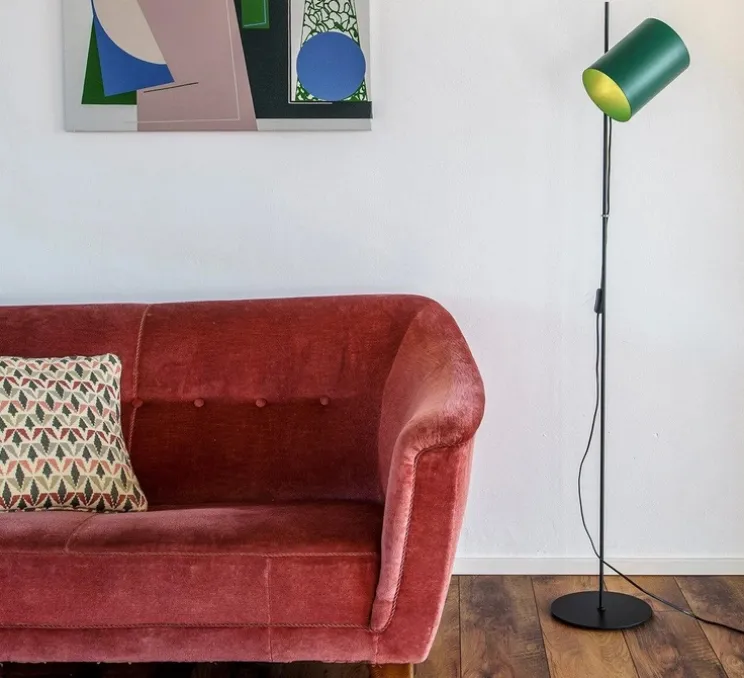 Lampadaire, Guadalupe, vert, L25cm, H150cm - Faro