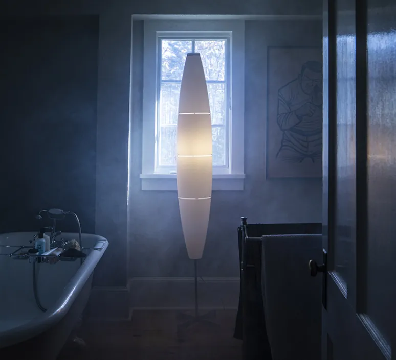 Lampadaire*Foscarini Lampadaire, Havana, , Ø23cm, H172cm - blanc et aluminium
