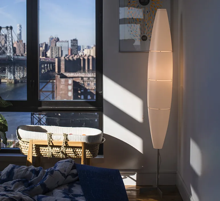 Lampadaire*Foscarini Lampadaire, Havana, , Ø23cm, H172cm - blanc et aluminium