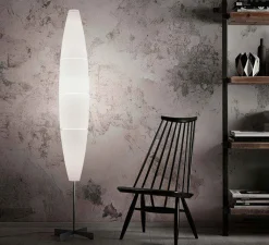 Lampadaire*Foscarini Lampadaire, Havana, , Ø23cm, H172cm - blanc et aluminium