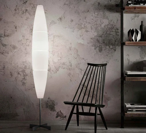 Lampadaire*Foscarini Lampadaire, Havana, , Ø23cm, H172cm - blanc et aluminium