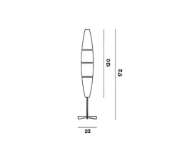 Lampadaire*Foscarini Lampadaire, Havana, , Ø23cm, H172cm - blanc et aluminium