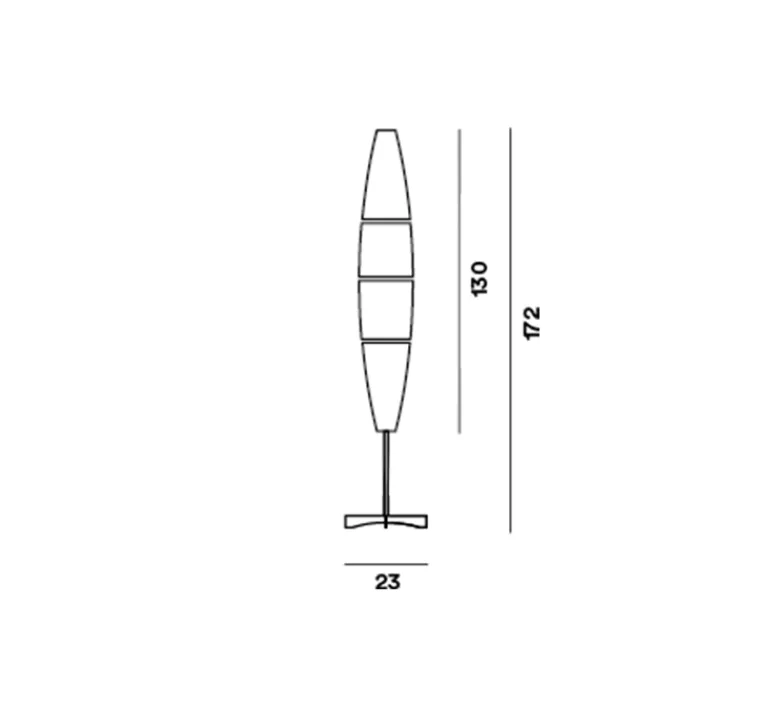 Lampadaire*Foscarini Lampadaire, Havana, , Ø23cm, H172cm - blanc et aluminium