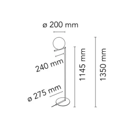 Lampadaire*Flos Lampadaire, IC Lights Floor 1, , Ø27,5cm, H135cm - opalin et noir