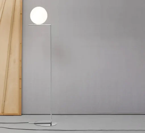 Lampadaire*Flos Lampadaire, IC Lights Floor 1, , Ø27,5cm, H135cm - opalin et chrome