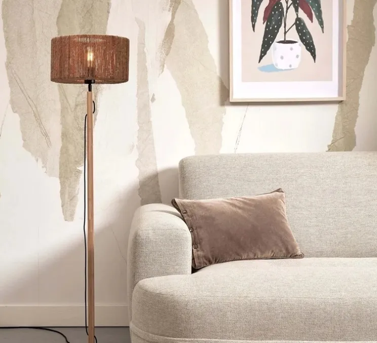 Lampadaire, Iguazu, naturel, Ø30cm, H125cm - Good&Mojo