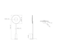 Lampadaire*Dix heures dix Lampadaire, Iris Totem 60, , LED, dim, 2700K, 5250 lm, L60cm, H170,4cm - Marbre noir