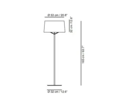 Lampadaire*Carpyen Lampadaire, Jerry, , Ø53cm, H165cm - nickel